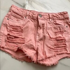 Pink Distressed Women's Shorts